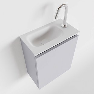 MONDIAZ TURE 40cm toiletmeubel cale. EDEN wastafel talc links 1 kraangat