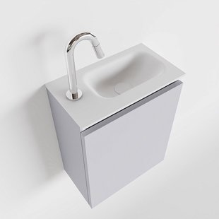 MONDIAZ TURE 40cm toiletmeubel cale. EDEN wastafel talc rechts 1 kraangat