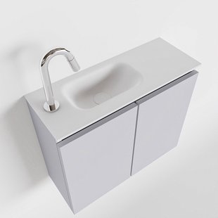 MONDIAZ TURE 60cm toiletmeubel cale. EDEN wastafel talc links 1 kraangat