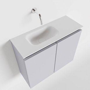 MONDIAZ TURE 60cm toiletmeubel cale. EDEN wastafel talc links geen kraangat