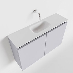 MONDIAZ TURE 80cm toiletmeubel cale. EDEN wastafel talc midden geen kraangat