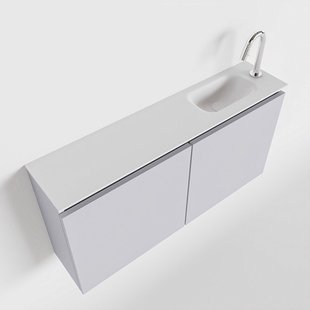 MONDIAZ TURE 100cm toiletmeubel cale. EDEN wastafel talc rechts 1 kraangat