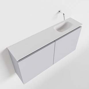 MONDIAZ TURE 100cm toiletmeubel cale. EDEN wastafel talc rechts geen kraangat