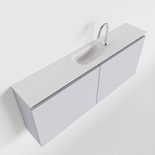 MONDIAZ TURE 120cm toiletmeubel cale. EDEN wastafel talc midden 1 kraangat