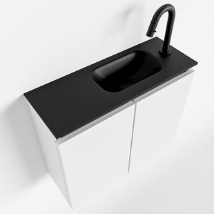 MONDIAZ TURE 60cm toiletmeubel talc. EDEN wastafel urban rechts 1 kraangat