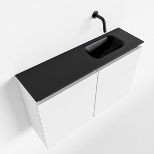 MONDIAZ TURE 80cm toiletmeubel talc. EDEN wastafel urban rechts geen kraangat