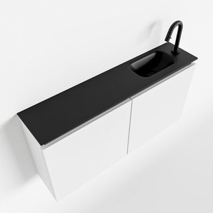 MONDIAZ TURE 100cm toiletmeubel talc. EDEN wastafel urban rechts 1 kraangat