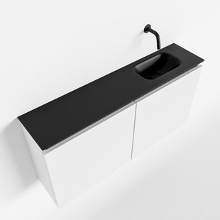 MONDIAZ TURE 100cm toiletmeubel talc. EDEN wastafel urban rechts geen kraangat