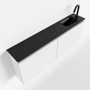 MONDIAZ TURE 120cm toiletmeubel talc. EDEN wastafel urban rechts 1 kraangat