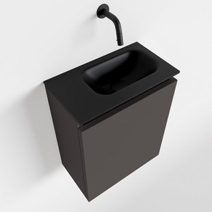 MONDIAZ TURE 40cm toiletmeubel dark grey. EDEN wastafel urban rechts geen kraangat