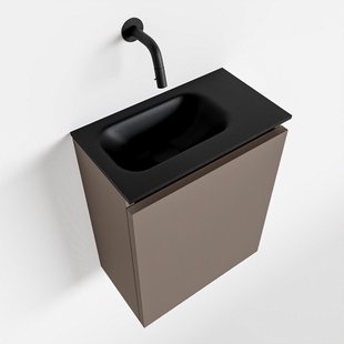 MONDIAZ TURE 40cm toiletmeubel smoke. EDEN wastafel urban links geen kraangat