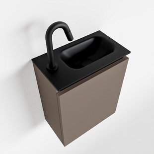 MONDIAZ TURE 40cm toiletmeubel smoke. EDEN wastafel urban rechts 1 kraangat