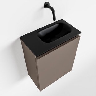 MONDIAZ TURE 40cm toiletmeubel smoke. EDEN wastafel urban rechts geen kraangat