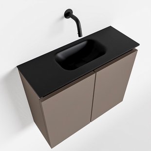 MONDIAZ TURE 60cm toiletmeubel smoke. EDEN wastafel urban midden geen kraangat