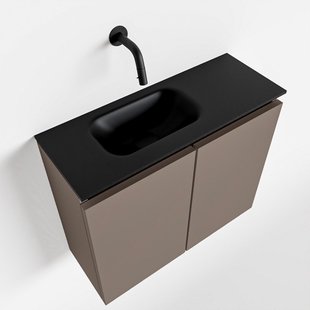 MONDIAZ TURE 60cm toiletmeubel smoke. EDEN wastafel urban links geen kraangat