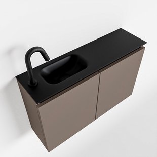 MONDIAZ TURE 80cm toiletmeubel smoke. EDEN wastafel urban links 1 kraangat