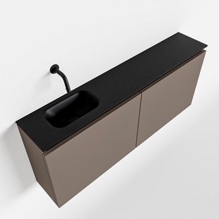 MONDIAZ TURE 120cm toiletmeubel smoke. EDEN wastafel urban links geen kraangat
