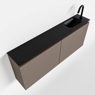 MONDIAZ TURE 120cm toiletmeubel smoke. EDEN wastafel urban rechts 1 kraangat