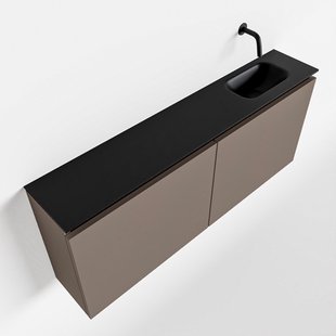 MONDIAZ TURE 120cm toiletmeubel smoke. EDEN wastafel urban rechts geen kraangat