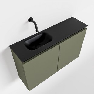 MONDIAZ TURE 80cm toiletmeubel army. EDEN wastafel urban links geen kraangat