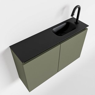 MONDIAZ TURE 80cm toiletmeubel army. EDEN wastafel urban rechts 1 kraangat