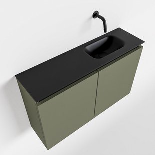 MONDIAZ TURE 80cm toiletmeubel army. EDEN wastafel urban rechts geen kraangat