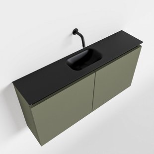 MONDIAZ TURE 100cm toiletmeubel army. EDEN wastafel urban midden geen kraangat