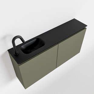 MONDIAZ TURE 100cm toiletmeubel army. EDEN wastafel urban links 1 kraangat