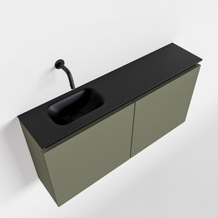 MONDIAZ TURE 100cm toiletmeubel army. EDEN wastafel urban links geen kraangat