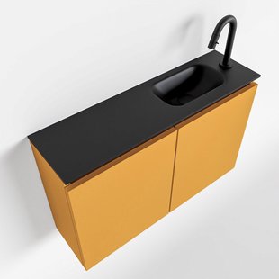 MONDIAZ TURE 80cm toiletmeubel ocher. EDEN wastafel urban rechts 1 kraangat