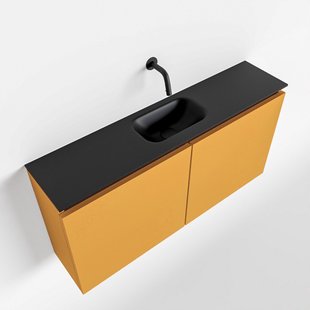 MONDIAZ TURE 100cm toiletmeubel ocher. EDEN wastafel urban midden geen kraangat