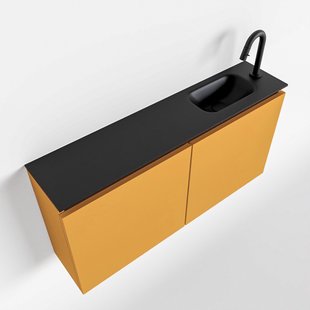 MONDIAZ TURE 100cm toiletmeubel ocher. EDEN wastafel urban rechts 1 kraangat