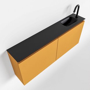 MONDIAZ TURE 120cm toiletmeubel ocher. EDEN wastafel urban rechts 1 kraangat