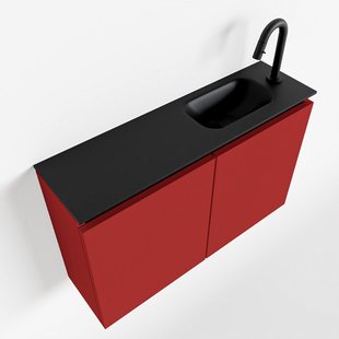 MONDIAZ TURE 80cm toiletmeubel fire. EDEN wastafel urban rechts 1 kraangat