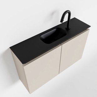 MONDIAZ TURE 80cm toiletmeubel linen. EDEN wastafel urban midden 1 kraangat