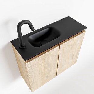 MONDIAZ TURE 60cm toiletmeubel washed oak. EDEN wastafel urban links 1 kraangat