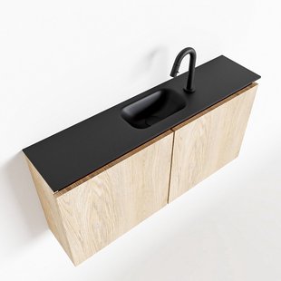 MONDIAZ TURE 100cm toiletmeubel washed oak. EDEN wastafel urban midden 1 kraangat