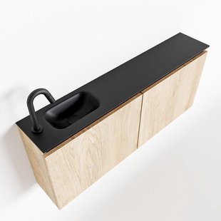 MONDIAZ TURE 120cm toiletmeubel washed oak. EDEN wastafel urban links 1 kraangat