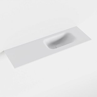 MONDIAZ EDEN Talc solid surface inleg wastafel voor toiletmeubel 70cm. Positie wasbak rechts