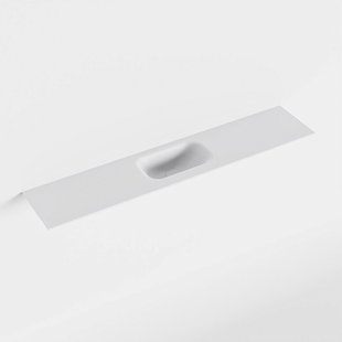 MONDIAZ EDEN Talc solid surface inleg wastafel voor toiletmeubel 110cm. Positie wasbak midden