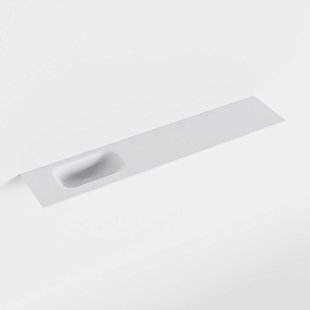 MONDIAZ EDEN Talc solid surface inleg wastafel voor toiletmeubel 110cm. Positie wasbak links