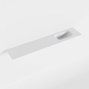 MONDIAZ EDEN Talc solid surface inleg wastafel voor toiletmeubel 110cm. Positie wasbak rechts