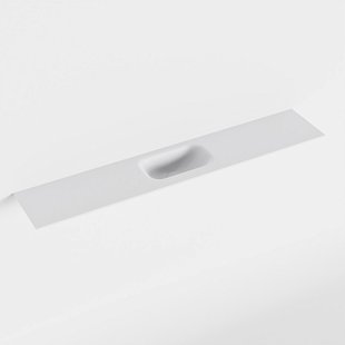 MONDIAZ EDEN Talc solid surface inleg wastafel voor toiletmeubel 120cm. Positie wasbak midden