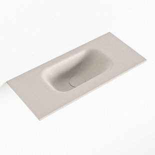 MONDIAZ EDEN Linen solid surface inleg wastafel voor toiletmeubel 50cm. Positie wasbak midden