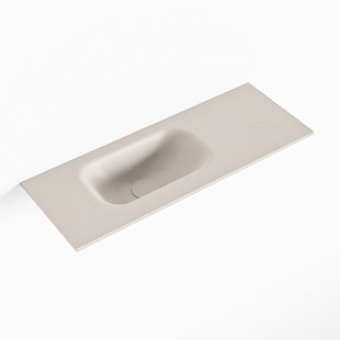 MONDIAZ EDEN Linen solid surface inleg wastafel voor toiletmeubel 60cm. Positie wasbak links