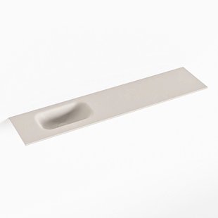 MONDIAZ EDEN Linen solid surface inleg wastafel voor toiletmeubel 100cm. Positie wasbak links