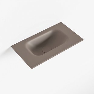 MONDIAZ EDEN Smoke solid surface inleg wastafel voor toiletmeubel 40cm. Positie wasbak midden