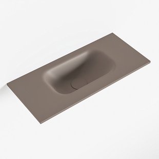 MONDIAZ EDEN Smoke solid surface inleg wastafel voor toiletmeubel 50cm. Positie wasbak midden