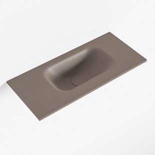 MONDIAZ EDEN Smoke solid surface inleg wastafel voor toiletmeubel 50cm. Positie wasbak rechts
