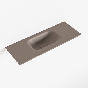 MONDIAZ EDEN Smoke solid surface inleg wastafel voor toiletmeubel 60cm. Positie wasbak midden
